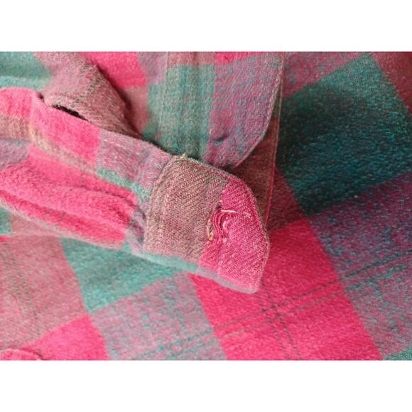 Goouch Red And Green Flannel Zip Up Jacket Checkered Size Large - Picture 7 of 13